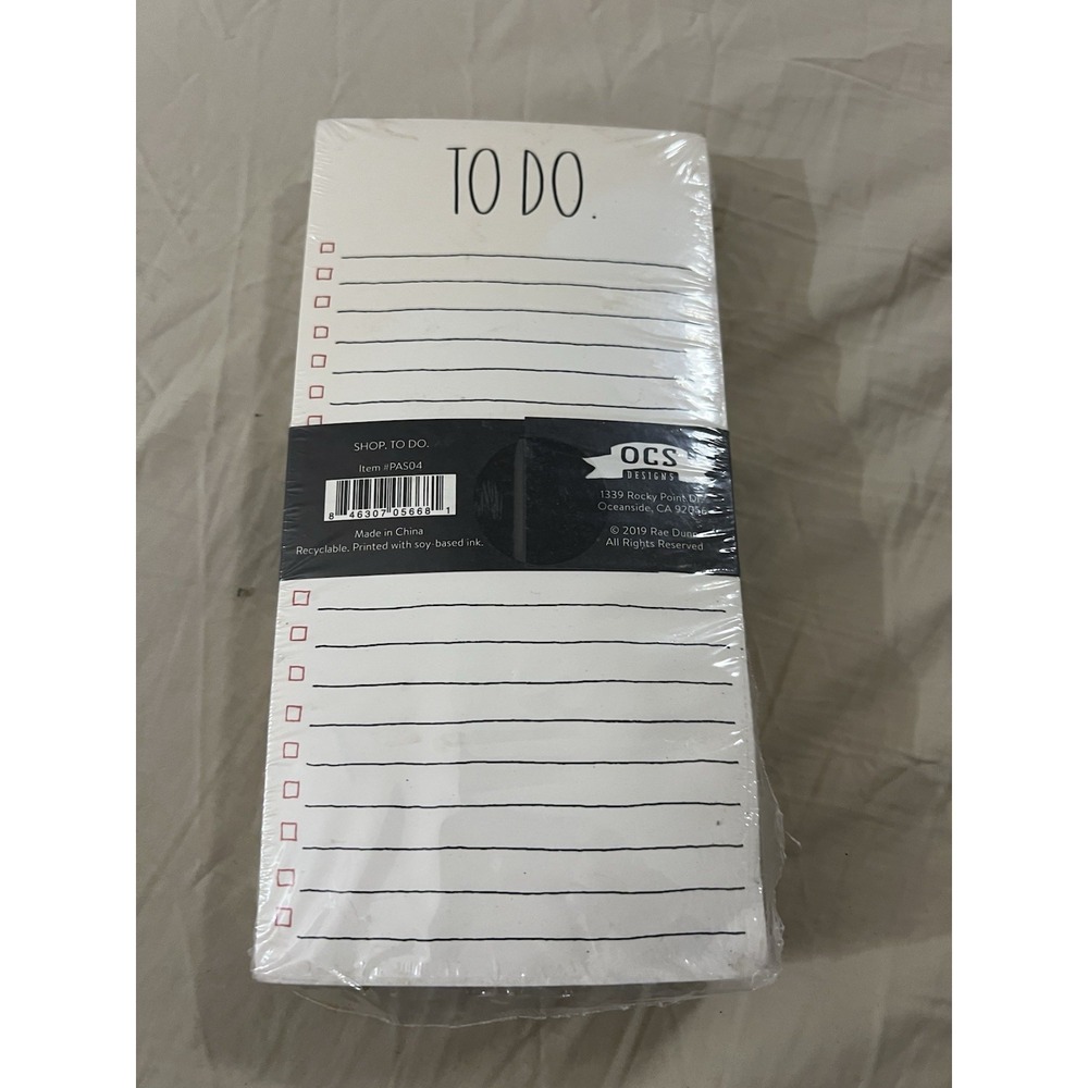 Rae Dunn (To Do, Shop) Note Pad 4x8 Memo Pad 70 Sheets New Organize Office